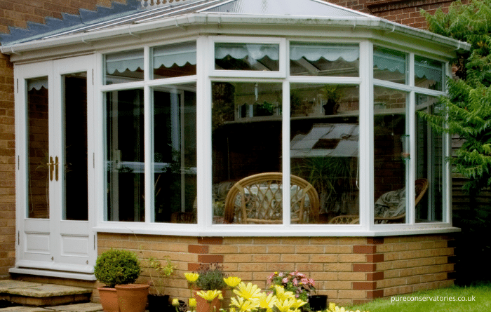 Old conservatory with dwarf walls