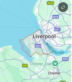 Map of the Wirral and surrounding areas covered by Pure Conservatories